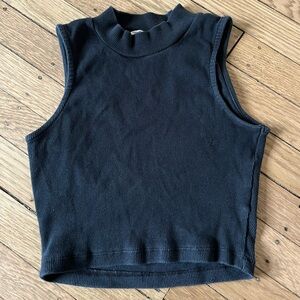 Wood Wood Crop Mock Neck Tank